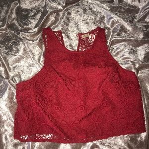 floral lace tank crop